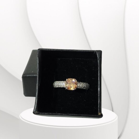 BP STERLING CLUB DARK SMOKEY TOPAZ CUBIC ZIRCONIA RING (Size 10) - Picture 5 of 7